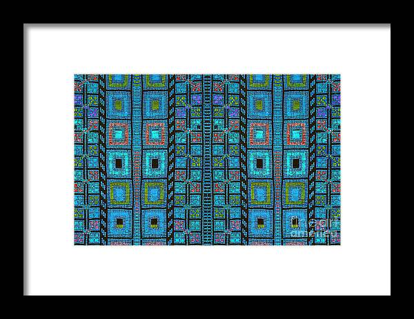 Palestine Framed Print featuring the photograph Colored Border in Blue by Munir Alawi
