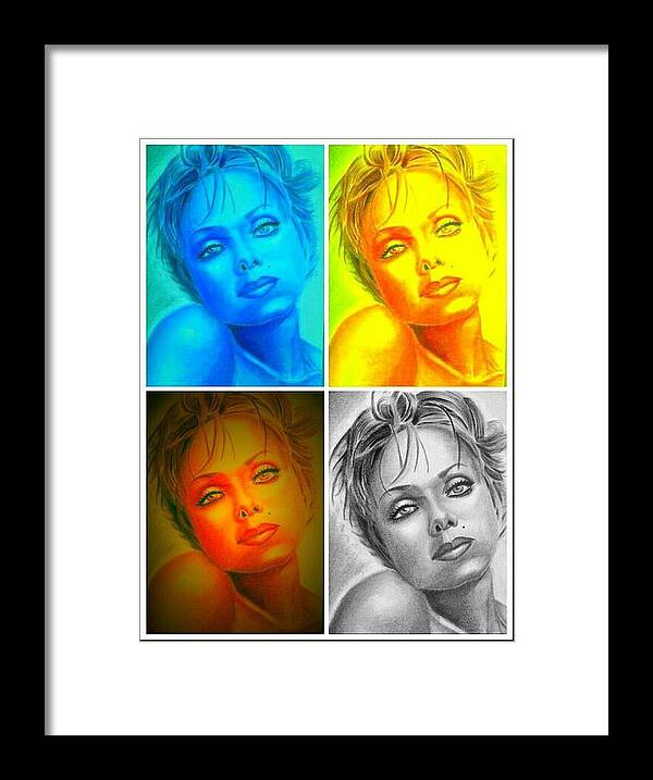 Black Art Framed Print featuring the digital art Colored Girl Warholed Low lights by Donald C-Note Hooker