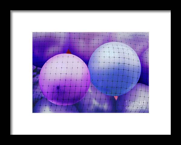 Balloons Framed Print featuring the photograph colorful balloons photograph - Blue Balloons by Sharon Hudson
