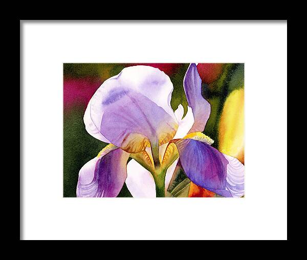 Iris Framed Print featuring the painting Colorful Iris by Espero Art