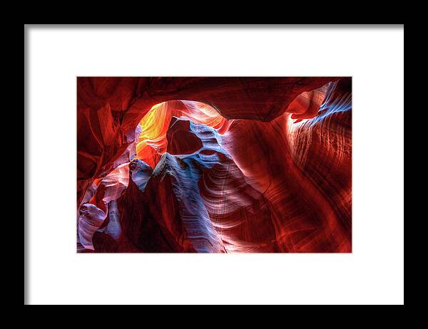 America Framed Print featuring the photograph Colorful Layers of Antelope Canyon by Gregory Ballos