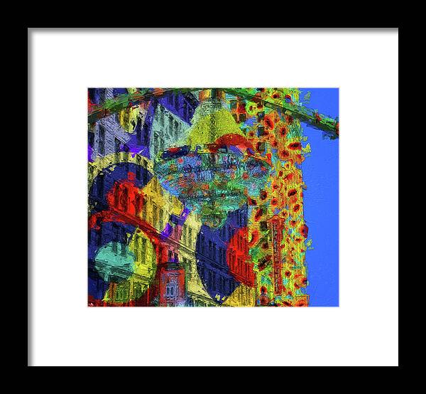 Colorful Playhouse Square Framed Print featuring the painting Colorful Playhouse Square by Dan Sproul