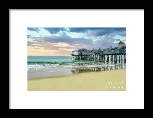 Old Orchard Beach Framed Print featuring the photograph Colorful Sky at Old Orchard Beach by Amy Dundon