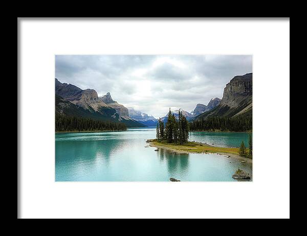 Colorful Spirit Island Reflection Framed Print featuring the photograph Colorful Spirit Island Reflection by Dan Sproul