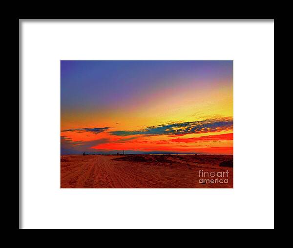 Colorful Sunset Over The Beach Framed Print featuring the photograph Colorful Sunset Over The Beach by Leonida Arte