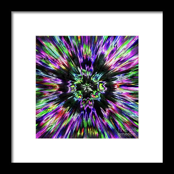 Abstract Framed Print featuring the digital art Colorful Tie Dye Abstract by Phil Perkins