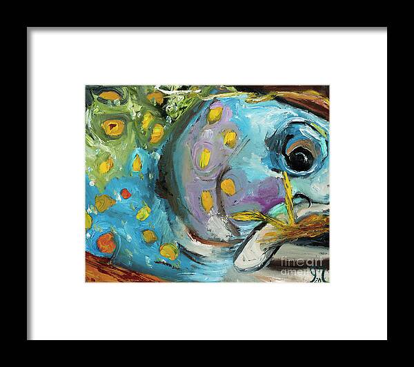 Trout Framed Print featuring the painting Colorful Trout by Jodi Monahan