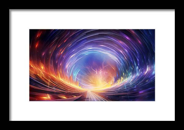 Near Death Experience Framed Print featuring the painting Colorful Tunnel Art by Lourry Legarde