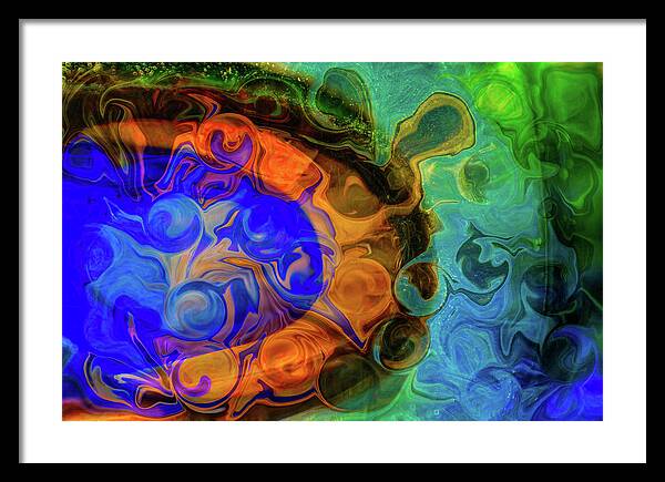 Modern Framed Print featuring the digital art Colors Appreciating Each Other Abstract Artwork by Omaste Witkow by Omaste Witkowski