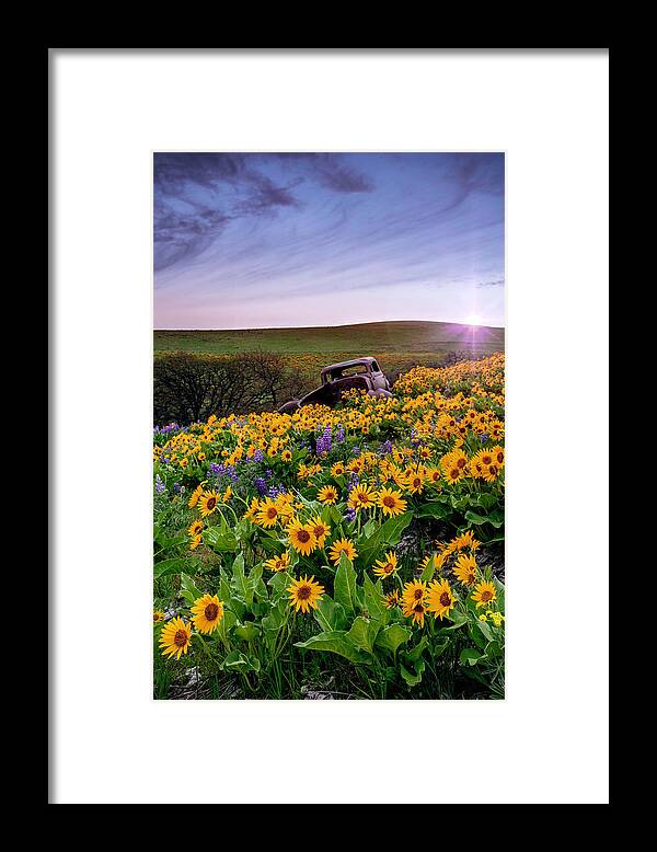 Columbia Hills Sunrise Framed Print featuring the photograph Columbia Hills Sunrise by Wes and Dotty Weber