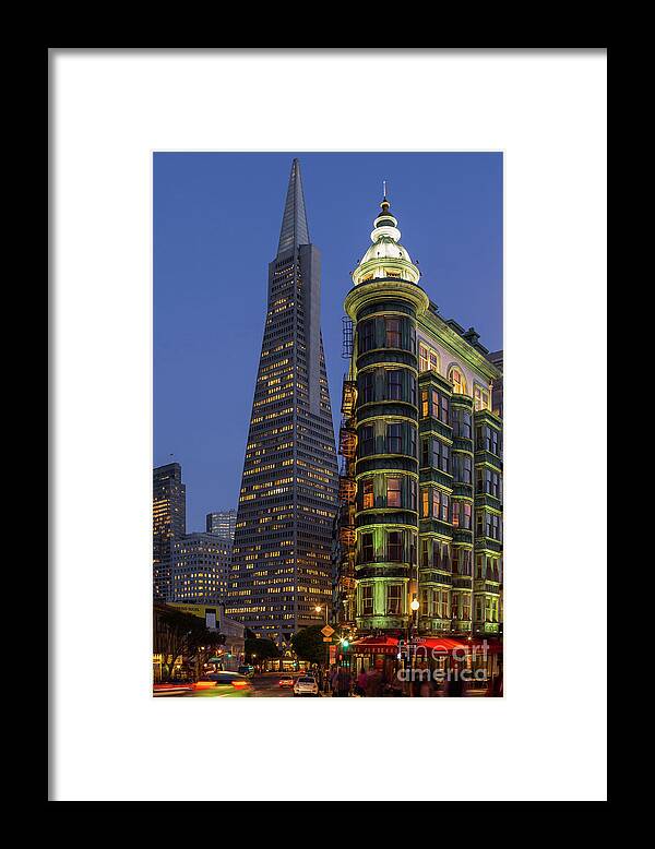 San Francisco Framed Print featuring the photograph Columbus and Transamerica Buildings by Jerry Fornarotto