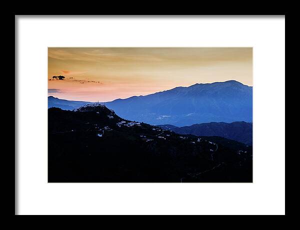 La Maroma Framed Print featuring the photograph Comares and La Maroma by Gary Browne