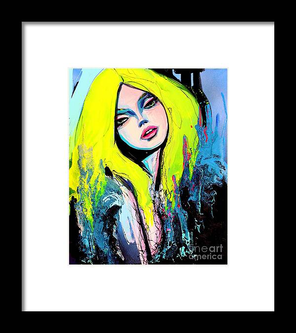 Female Figure Framed Print featuring the painting Comfortably Numb by Aja Trier