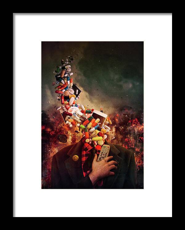 Surreal Framed Print featuring the digital art Comfortably Numb by Mario Sanchez Nevado