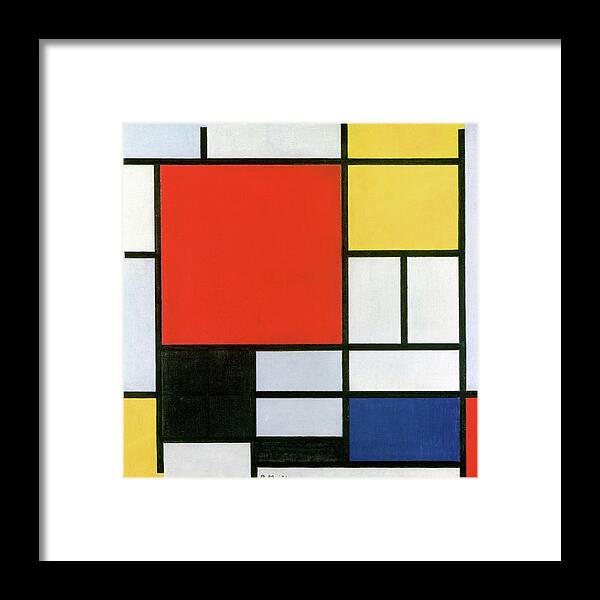 Rejsebureau nå Ud over Composition with Large Red Plane, Yellow, Black, Grey and Blue, 1921 Framed  Print by Piet Mondrian - Pixels