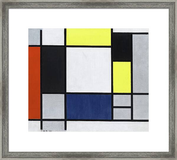 Composition with Yellow, Red, Black, Blue and Gray, 1920 Framed Print