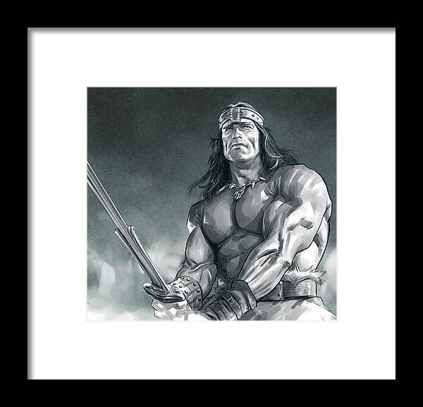 Conan The Barbarian Framed Print featuring the digital art Conan The Barbarian by Darko Babovic