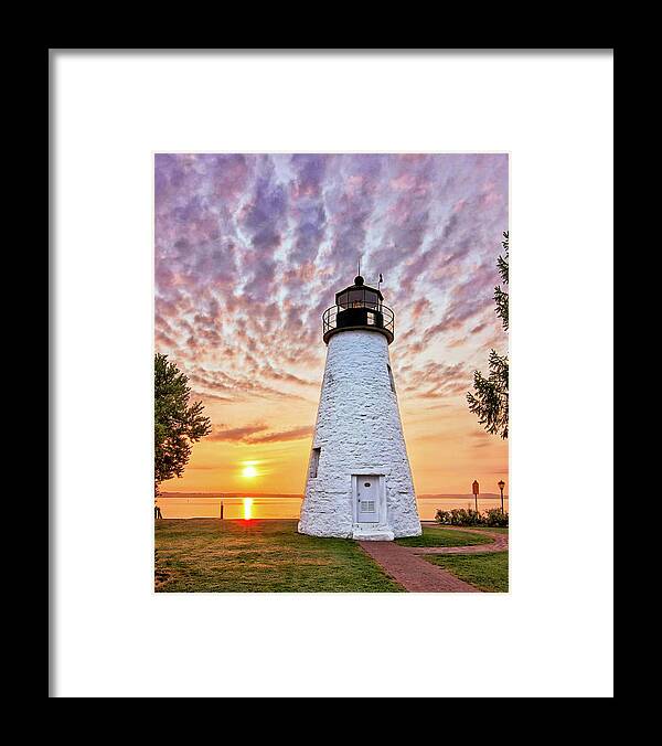 Concord Point Lighthouse Framed Print featuring the photograph Concord Point Lighthouse in Havre de Grace, MD by Stephen Fair