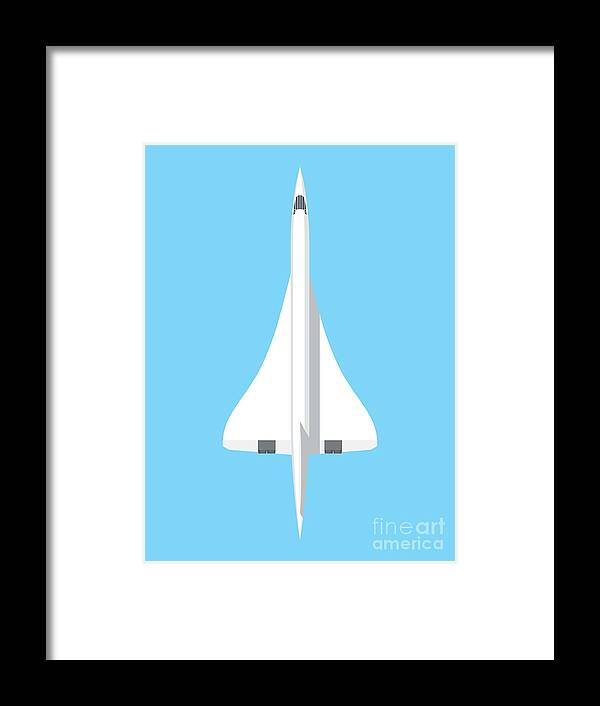 Concorde Framed Print featuring the digital art Concorde jet airliner - Sky by Organic Synthesis