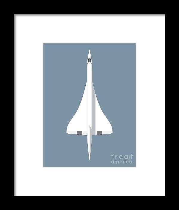 Concorde Framed Print featuring the digital art Concorde Jet Passenger Airplane Aircraft - Slate by Organic Synthesis