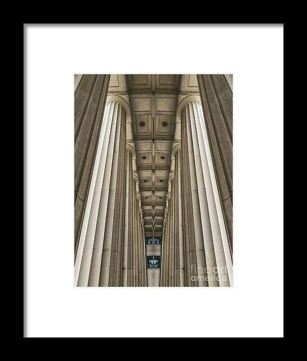 Pillars Framed Print featuring the digital art Concrete Pillars by Phil Perkins