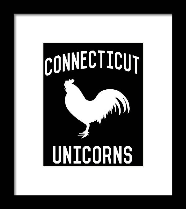 Funny Framed Print featuring the digital art Connecticut Unicorns by Flippin Sweet Gear