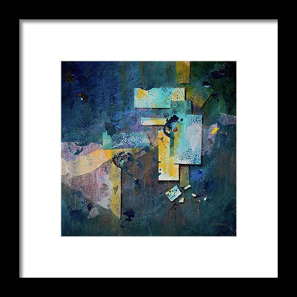 Abstract Framed Print featuring the painting Connections by Lee Beuther