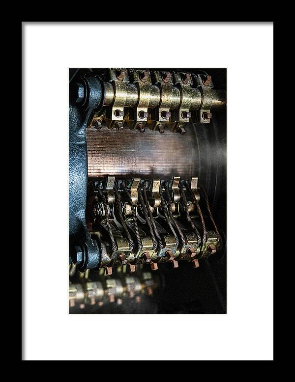 Electromechanical Framed Print featuring the photograph Contact brushes of a rotor by Micah Offman