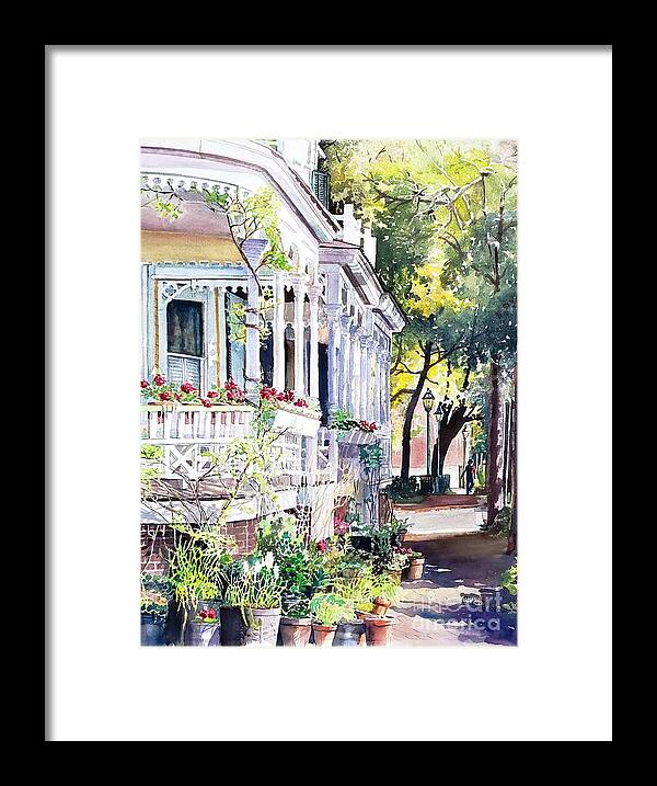 Container Framed Print featuring the painting Container Garden by Merana Cadorette