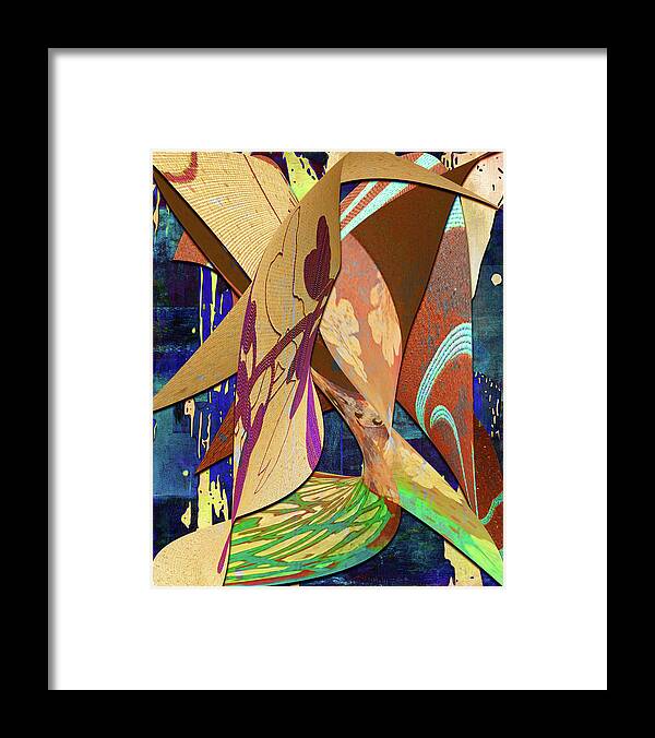 Abstract Framed Print featuring the digital art Contempo 2 by Linda Dunn