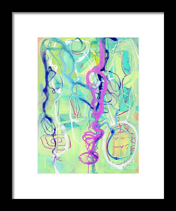 Modern Abstract Art Framed Print featuring the painting Contemporary Abstract - Crossing Paths No. 2 - Modern Artwork Painting No. 3 by Patricia Awapara