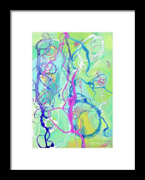 Modern Abstract Art Framed Print featuring the painting Contemporary Abstract - Crossing Paths No. 2 - Modern Artwork Painting by Patricia Awapara