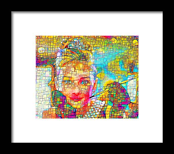 Wingsdomain Framed Print featuring the photograph Contemporary Audrey Hepburn 20200921 v2 by Wingsdomain Art and Photography