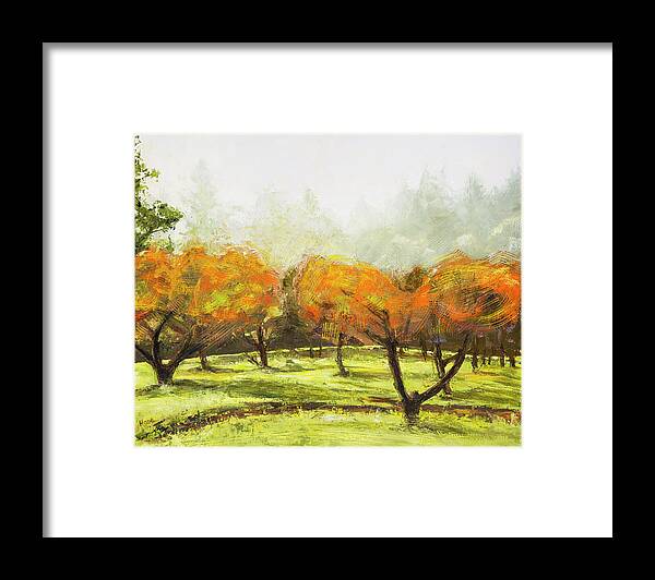 Orchard Framed Print featuring the painting Contemporary Orchard by Hone Williams