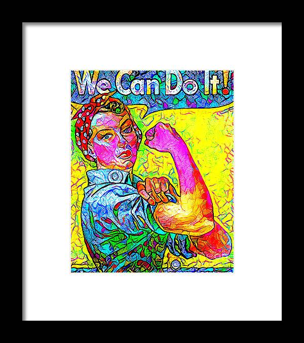 Wingsdomain Framed Print featuring the photograph Contemporary Rosie the Riveter 20200903 by Wingsdomain Art and Photography