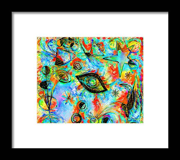 Wingsdomain Framed Print featuring the photograph Contemporary Urban Miro Colorful Fish 20211014 horizontal v2 by Wingsdomain Art and Photography
