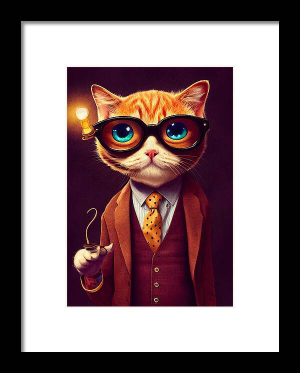 Kitten Framed Print featuring the mixed media Cool Cat Collection 8 by Marvin Blaine