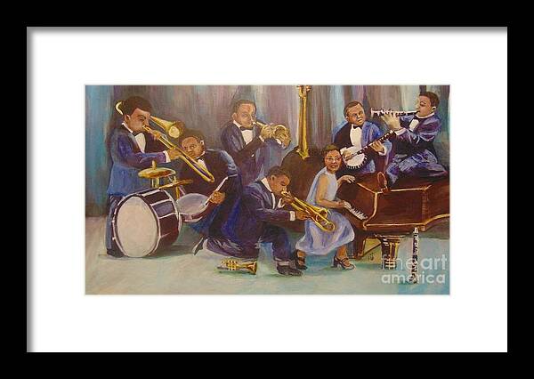Jazz Framed Print featuring the painting Cool Jazz by Saundra Johnson