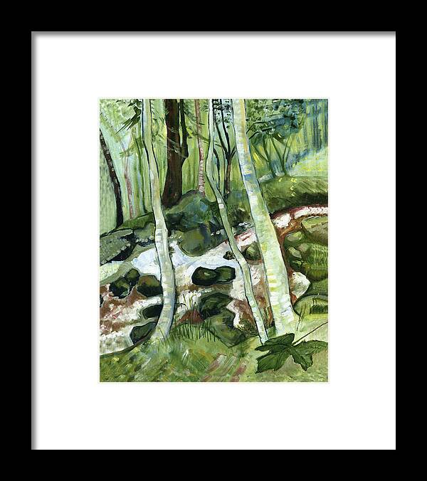 Landscape Framed Print featuring the painting Copper Creek by Catharine Gallagher
