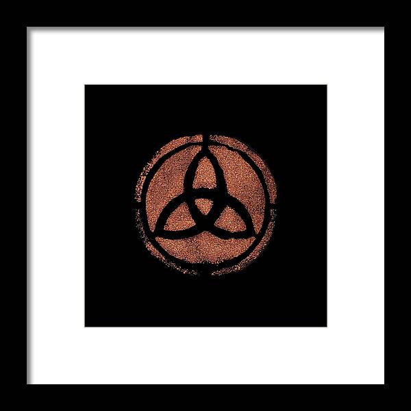 Copper Framed Print featuring the painting Copper Triquetra by Vicki Noble