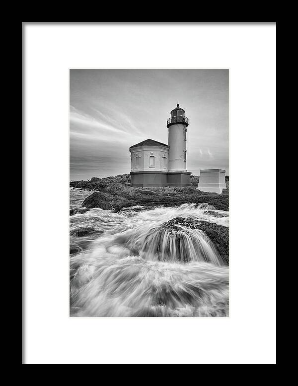 Lighthouse Framed Print featuring the photograph Coquille Mornings by Chuck Rasco Photography