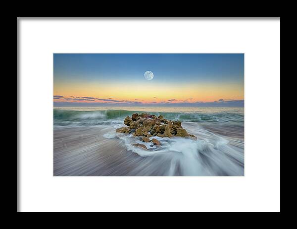 Coral Cove Park Framed Print featuring the photograph Coral Cove Park Last Moon Rise 2017 by Kim Seng