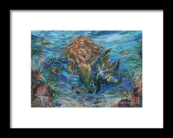 Surf Framed Print featuring the painting Coral Reef Rhapsody Toggled by Linda Olsen