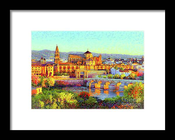 Spain Framed Print featuring the painting Cordoba Mosque Cathedral Mezquita by Jane Small