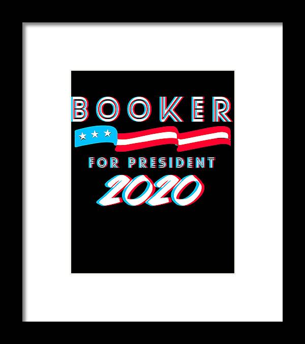 Election Framed Print featuring the digital art Corey Booker For President 2020 by Flippin Sweet Gear