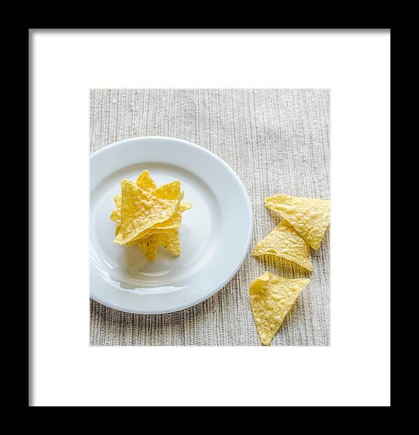 Unhealthy Eating Framed Print featuring the photograph Corn chips by AlexPro9500