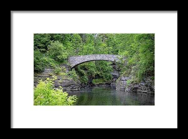 Stone Bridge Framed Print featuring the photograph Cornell's Beebe Lake Bridge by Mindy Musick King
