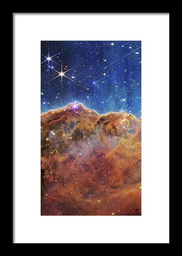 Ngc 3324 Framed Print featuring the photograph Cosmic Cliff Center Panel by Karen Foley
