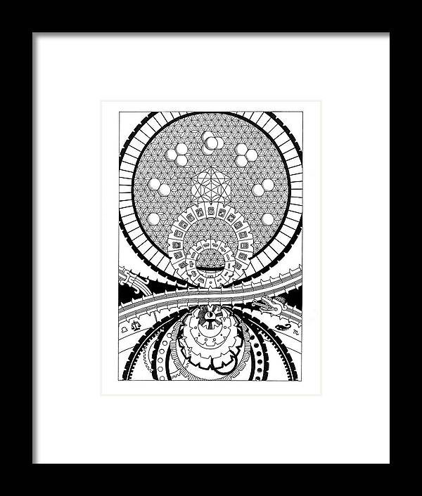 Time Framed Print featuring the drawing Cosmic Time by Trevor Grassi