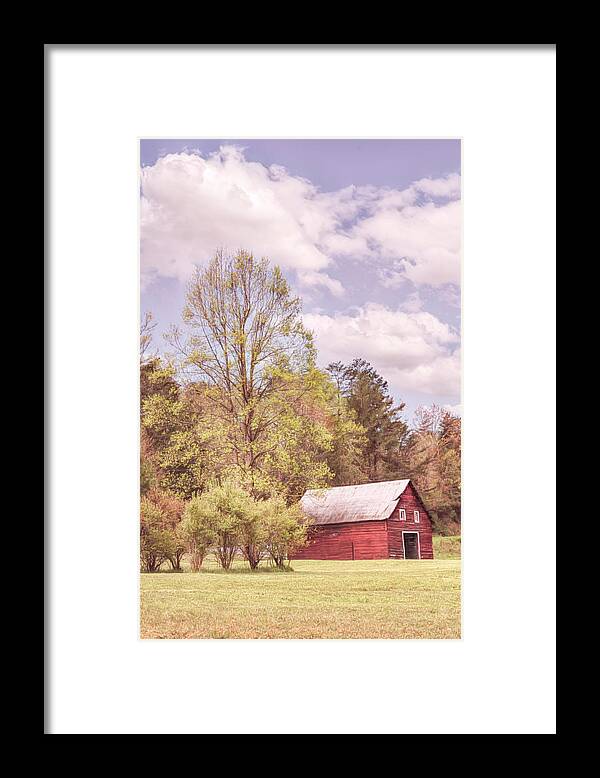 Barns Framed Print featuring the photograph Country Barn in the Spring Pastures by Debra and Dave Vanderlaan